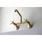 Kingston Brass KS423SB Concord Two-Handle Wall-Mount Kitchen Faucet, Brushed Brass KS423SB - alternate 4